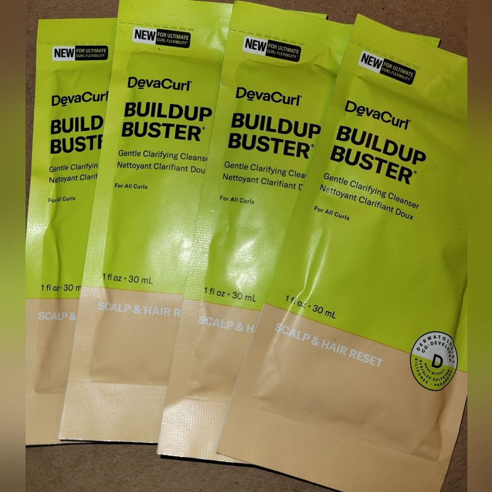 4 Packets of DevaCurl BuildUp Buster Scalp & Hair Reset 1 fl oz